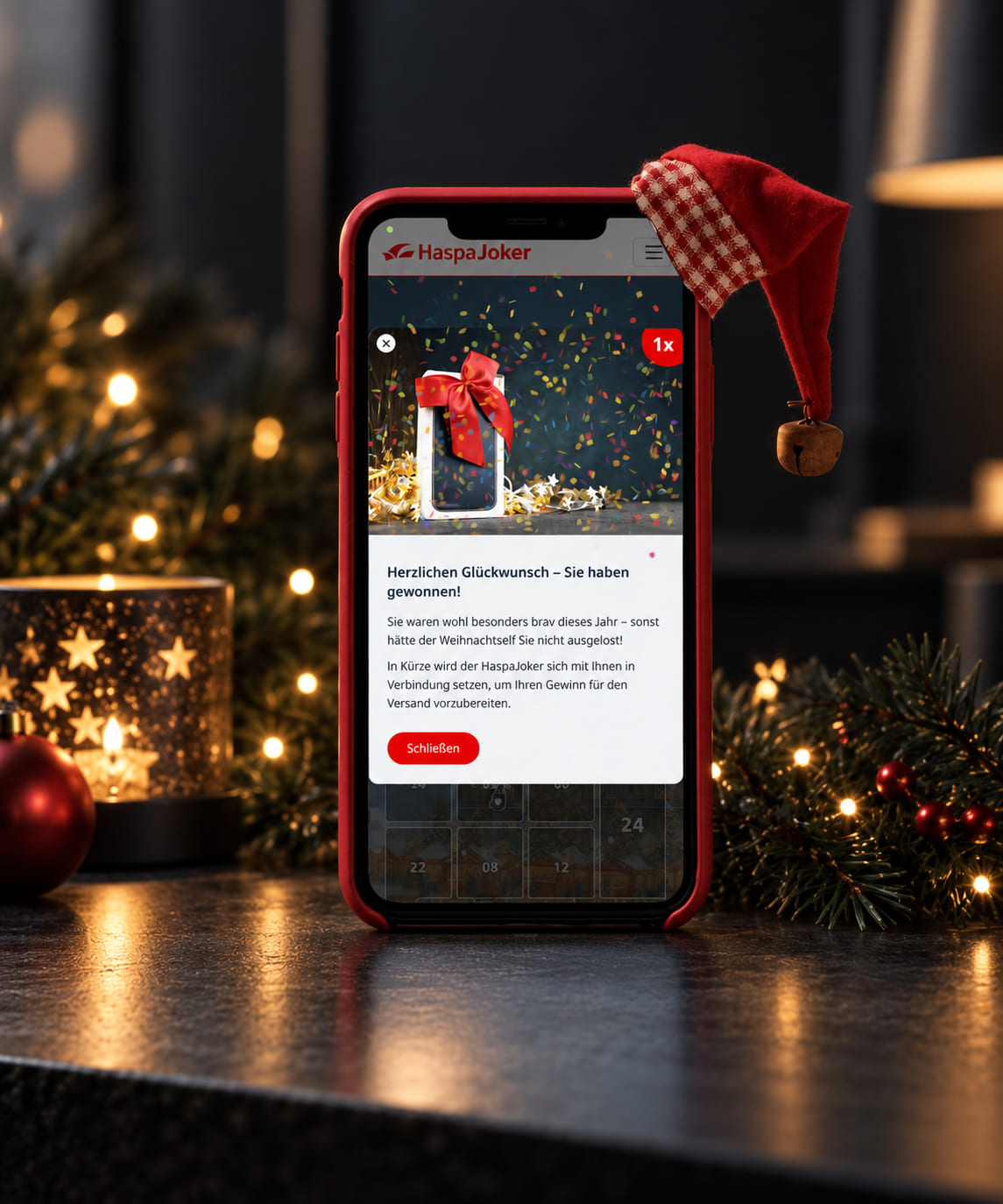 HaspaJoker Adventskalender — mobile Ansicht, Case-Study von digitalbynature