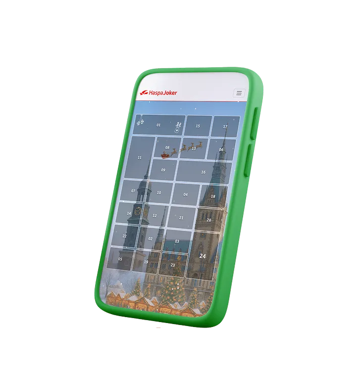 HaspaJoker Adventskalender — Smartphone-Mockup