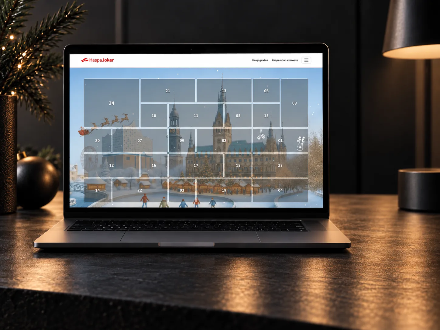 HaspaJoker Adventskalender — Laptop-Ansicht