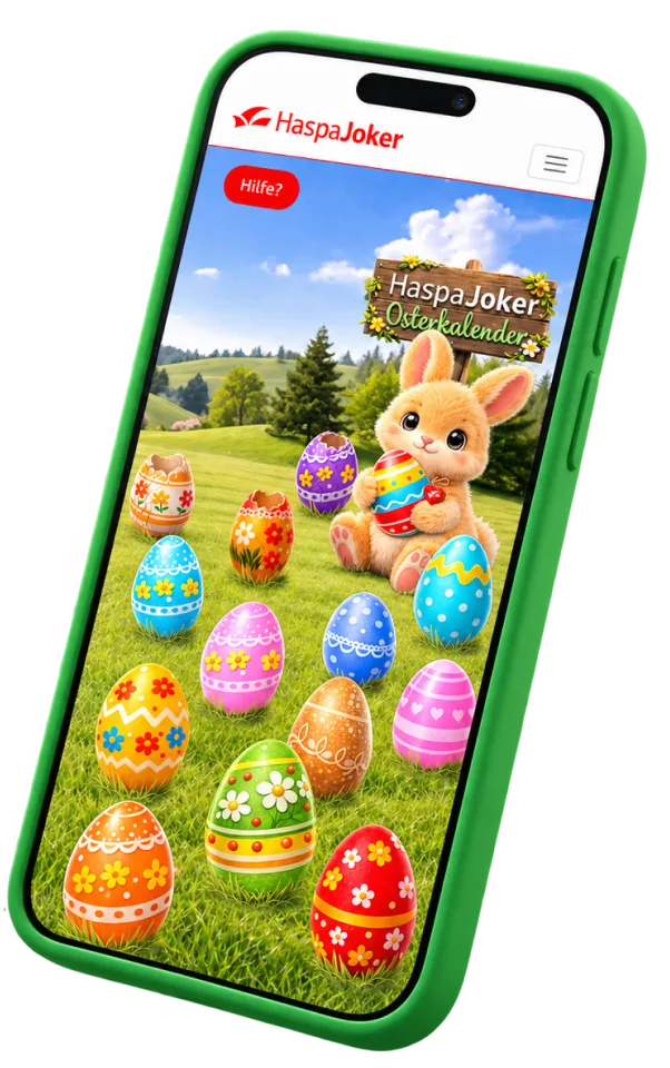 HaspaJoker Osterkalender — Smartphone-Mockup