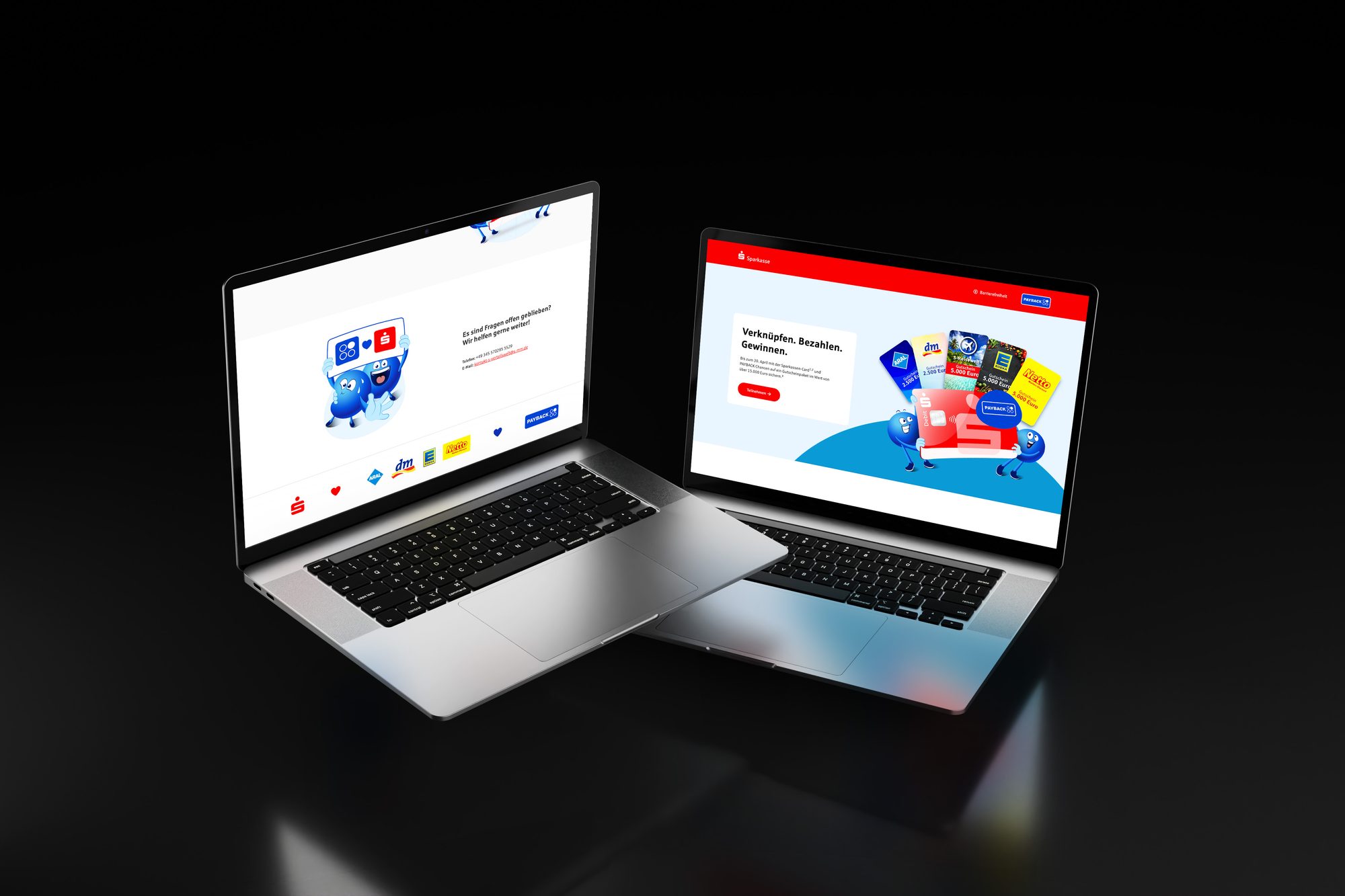 Bezammeln — Landingpage und Kontaktbereich auf zwei Laptops, Case-Study von digitalbynature