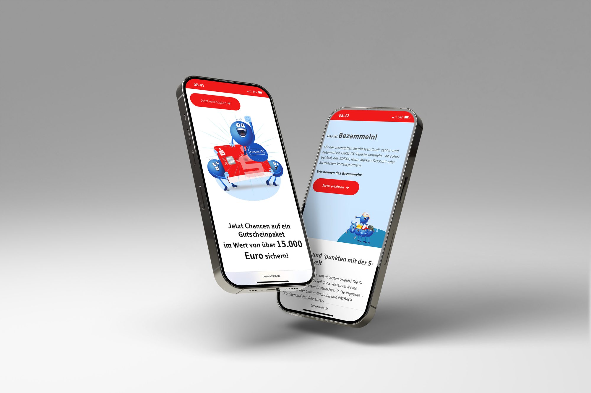 Bezammeln — die Kampagnen-Landingpage auf zwei Smartphones, Case-Study von digitalbynature