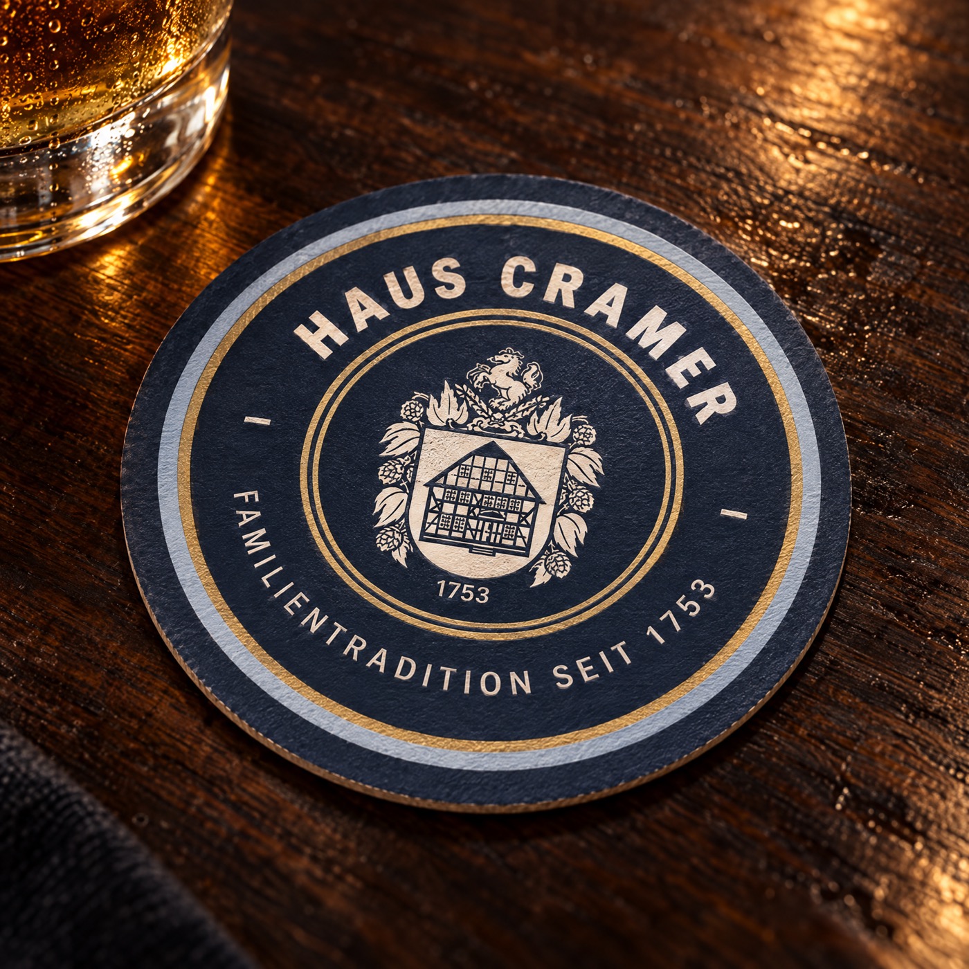 Haus Cramer — Bierdeckel mit Wappen