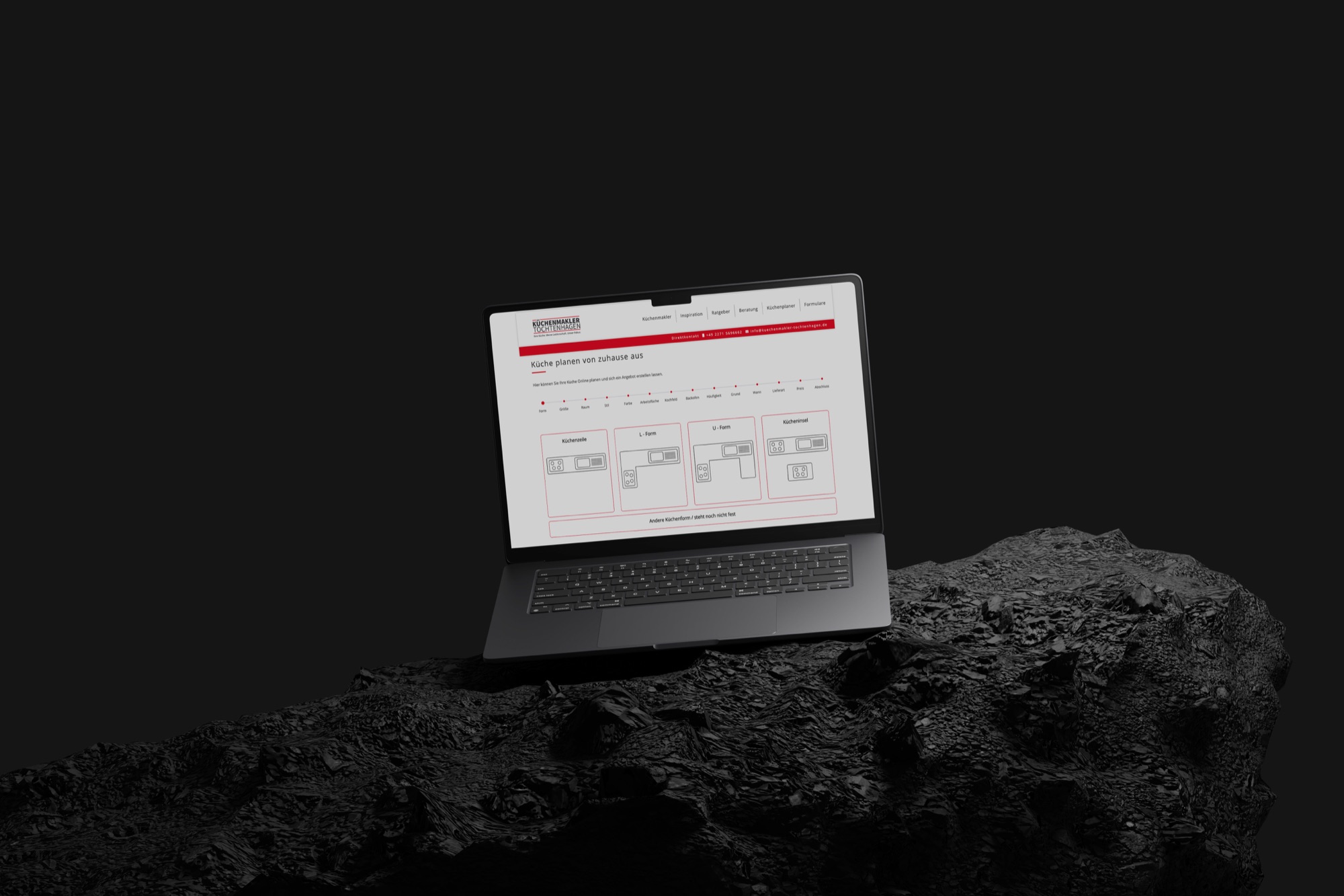 Küchenmakler Tochtenhagen — Online-Küchenplaner auf dem MacBook, Case-Study von digitalbynature