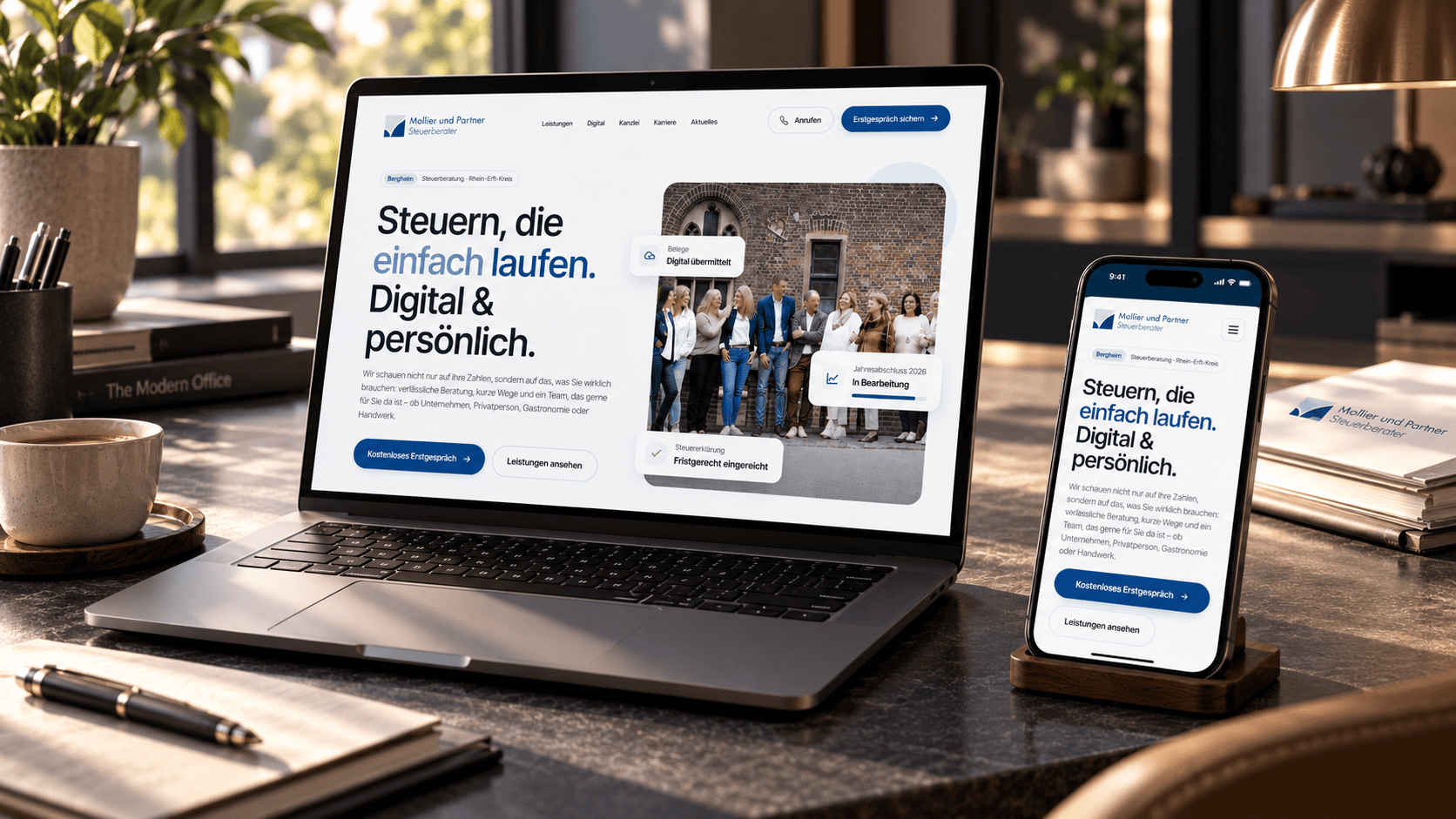 Mollier und Partner — die neue Website auf allen Geräten, Case-Study von digitalbynature