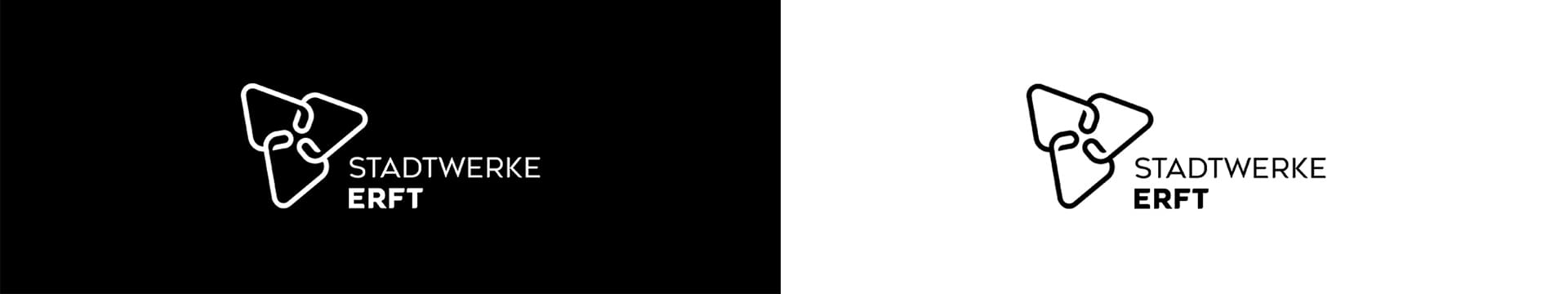 Das neue Logo der Stadtwerke Erft in schwarz/weiß // Ein Projektbeispiel von digitalbynature®